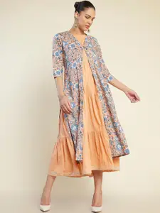 Soch Cotton Fit & Flare Midi Tiered Dress