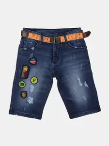 V-Mart Boys Regular Fit Washed Cotton Denim Shorts