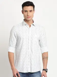 Turtle Floral Printed Slim Fit Casual Shirt