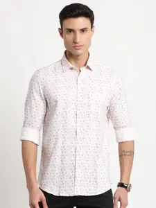 Turtle Floral Printed Slim Fit Casual Shirt