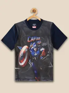 Kids Ville Boys Captain America Printed Round Neck Comfortable Cotton T-Shirt
