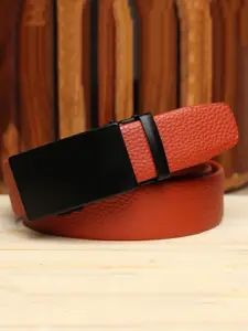 Kastner Men Textured Slider Buckle Synthetic Leather Formal Belt