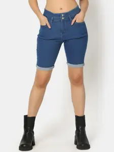 V-Mart Women Slim Fit Cotton Denim Shorts