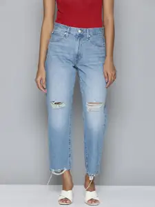 Levis Women Baggy Fit Ripped Jeans