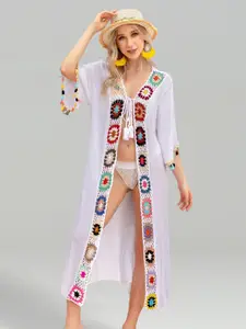 JC Collection Self Design Longline Shrug