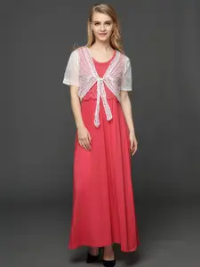 JC Collection Embroidered Crop Sheer Tie-Up Shrug