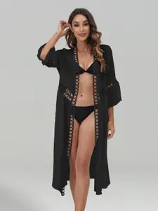 JC Collection Longline Bell Sleeves Open Front Shrug