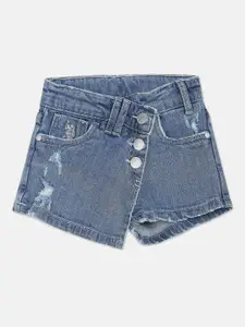 U.S. Polo Assn. Kids Girls Washed Regular Fit Denim Shorts
