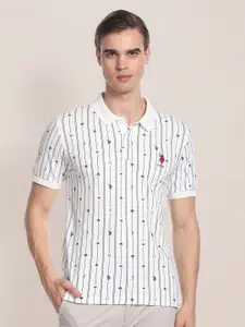 U.S. Polo Assn. Striped Polo Collar Cotton Slim Fit T-shirt