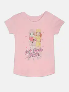 U.S. Polo Assn. Kids Girls Graphic Printed Cotton T-shirt