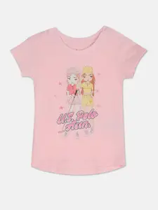 U.S. Polo Assn. Kids Girls Graphic Printed Pure Cotton T-shirt