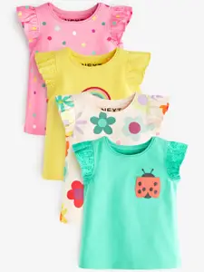 NEXT Girls Pack Of 4 Printed Tops