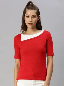 SHOWOFF Round Neck Fitted Top