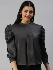 SHOWOFF Cuffed Sleeves A-line Top