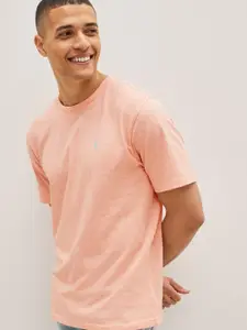 NEXT Men Peach-Coloured T-shirt