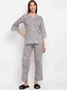 shopbloom Floral Printed Pure Cotton Night Suit