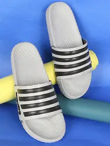 Aqualite Men Striped Synthetic Sliders