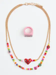 H&M Beaded Necklace With Ring