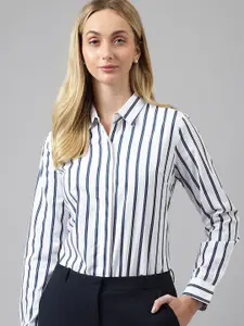 Hancock Striped Spread Collar Pure Cotton Formal Shirt