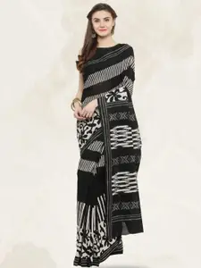 Geroo Jaipur Ethnic motif Block Printred Pure Cotton Saree