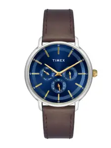 Timex Men Embellished Leather Wrap Around Straps Analogue Watch TWEG22001