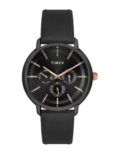 Timex Men Embellished Leather Wrap Around Straps Analogue Watch TWEG22003