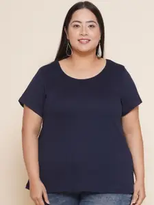 Kiaahvi by JOHN PRIDE Plus Size Round Neck Casual T-shirt