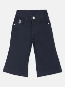 U.S. Polo Assn. Kids Girls Bootcut Mid-Rise Light Fade Jeans