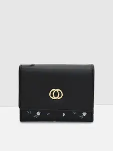 max Women Floral Printed Three Fold Wallet with SD Card Holder