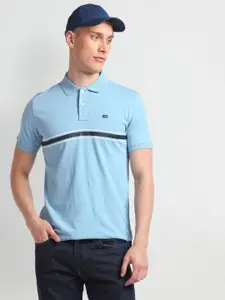 Arrow Sport Striped Printed Polo Collar Pure Cotton T-Shirt