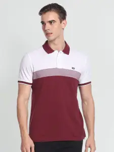 Arrow Sport Colourblocked Polo Collar Pure Cotton T-Shirt