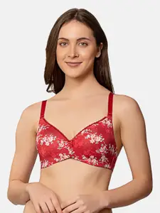 Triumph Floral Printed Lightly Padded All Day Comfort Seamless T-shirt Bra