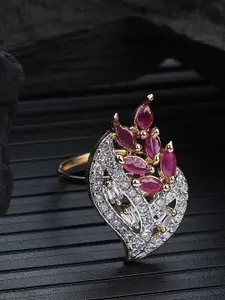 Bhana Fashion Gold-Plated American Daimond-Studded Finger Ring