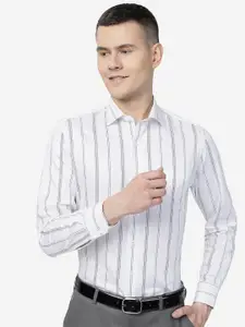 METAL Slim Fit Vertical Stripes Striped Pure Cotton Formal Shirt