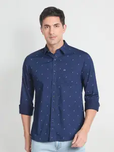 Arrow Sport Floral Printed Slim Fit Twill Pure Cotton Casual Shirt