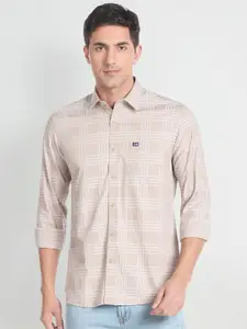 Arrow Sport Men Pure Cotton Slim Fit Twill Opaque Checked Casual Shirt