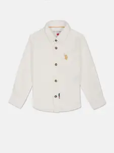 U.S. Polo Assn. Kids Boys Cotton Linen Opaque Casual Shirt