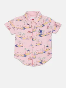 U.S. Polo Assn. Kids Boys Pure Cotton Opaque Printed Casual Shirt