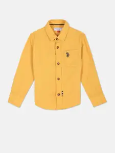 U.S. Polo Assn. Kids Boys Spread Collar Opaque Casual Shirt