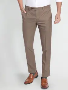 Arrow Men Mid-Rise Flat-Front Plain Formal Trousers