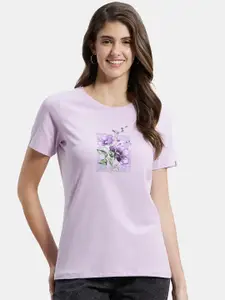 Jockey Floral Printed Pure Cotton Training & Gym T-shirt