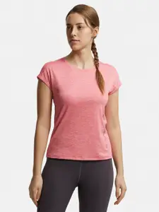 Jockey Self Design Round Neck Extended Sleeves Antimicrobial T-shirt