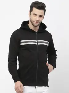 Kalt Striped Hooded Long Sleeves Fleece Sweatshirt