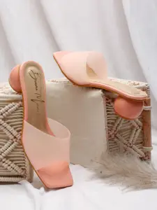 Bruno Manetti Open Toe PU Block Heels