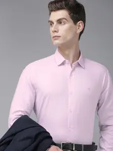 V Dot Slim Fit Pure Cotton Formal Shirt