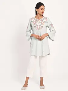 Lakshita Floral Embroidered Thread Work Pure Cotton Kurti