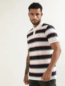 GANT Multi Stripe Polo Collar Pure Cotton Pique T-shirt