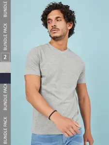 Styli Pack Of 2 V-Neck Cotton T-shirt
