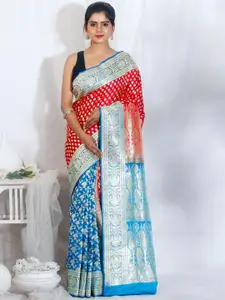 AllSilks Woven Design Zari Half and Half Pure Silk Banarasi Saree