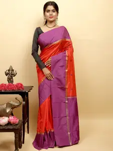 AllSilks Polka Dots Woven Design Zari Pure Silk Kanjeevaram Saree